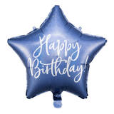 Geburtstagsballon "Happy Birthday" Stern Blau - DECORAMI