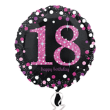 Heliumballon-Geschenk "18" Happy Birthday Pink