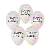 Luftballon-Set Konfetti Pastell "Happy Birthday" 5 Stk.