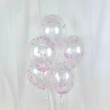 Luftballon-Set Konfetti Rosa & Lila 5 Stk.