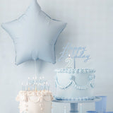 Stern-Folienballon Hellblau Pastell