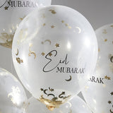 Konfetti-Ballons Ø 30 cm "Eid Mubarak" 5 Stk. - DECORAMI