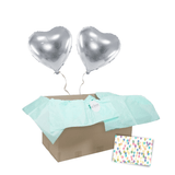 + 2 Herzen Helium-gefüllt (nur in Kombination mit 2 XXL Zahlen bestellbar) Silber - DECORAMI
