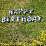 Ballonschriftzug "Happy Birthday" Silber