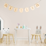 Build your own Holz-Wimpelgirlande Name / Wunschtext