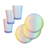 Pappbecher &-teller Set Pastell 24 Stk.