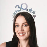 Haarreif "30". Geburtstag Silber