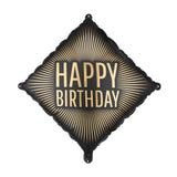 Heliumballon-Geschenk "Happy Birthday" Gold-Schwarz