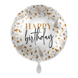 Heliumballon-Geschenk "Happy Birthday" Gold Stylisch