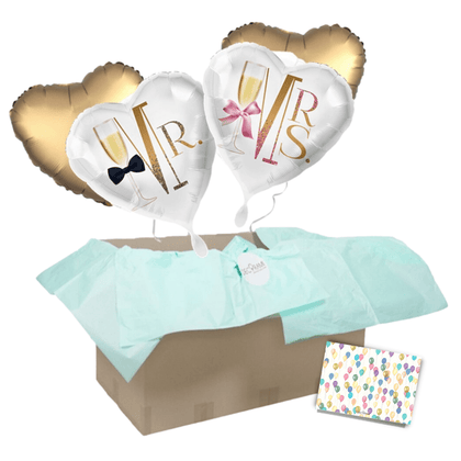 Heliumballon-Geschenk Hochzeit Champagner Herz