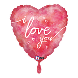 Heliumballon-Geschenk Valentinstag "I love you" Wasserfarben inkl. Liebeskarte