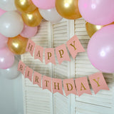 Papiergirlande "Happy Birthday" Roségold
