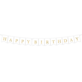 Papiergirlande "Happy Birthday" Weiß - DECORAMI 