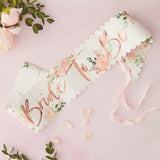 Schärpe "Bride To Be" Roségold Floral