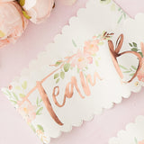 Schärpe "Team Bride" Roségold Floral 6 Stk.