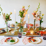 Stabkerzenständer Glas Rosa