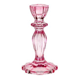 Stabkerzenständer Glas Rosa