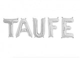 Ballonschriftzug "Taufe" Silber - DECORAMI