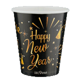 Pappbecher "Happy New Year" 230ml 6 Stk. - DECORAMI