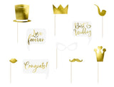Gold Photo Booth Props Hochzeit (10 tlg.) - DECORAMI