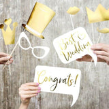 Gold Photo Booth Props Hochzeit (10 tlg.) - DECORAMI