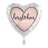 Heliumballon-Geschenk "Herzlichen Glückwunsch" Roségold - DECORAMI