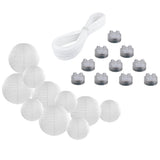Lampion Gesamt Set Weiß 21-tlg. - DECORAMI