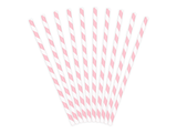 Papier-Strohhalme Gestreift Rosa - DECORAMI