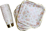 Partygeschirr Beautiful Blüten 60-tlg. - DECORAMI